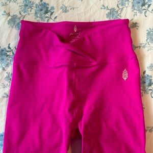 Pink High-Waisted Athletic Shorts with Wide Waistband